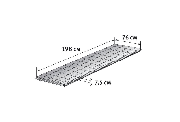 Самонадувающийся коврик ALEXIKA ALPINE PLUS 80 burgundy red, 198x76x7,5 cm