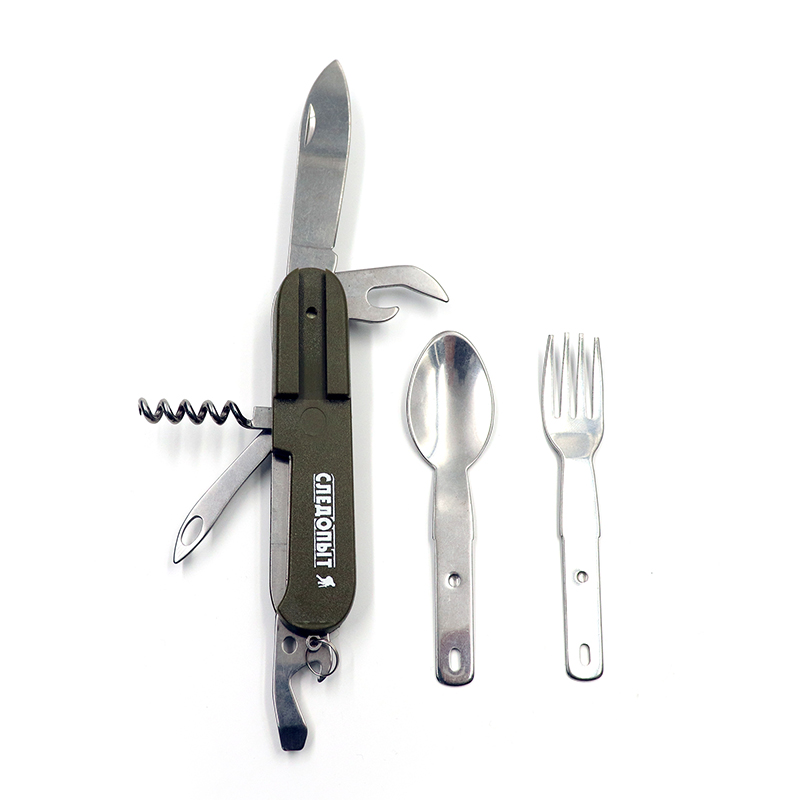 Мультитул "СЛЕДОПЫТ", 7 предметов c ложкой, вилкой, в чехле, в коробке/120/