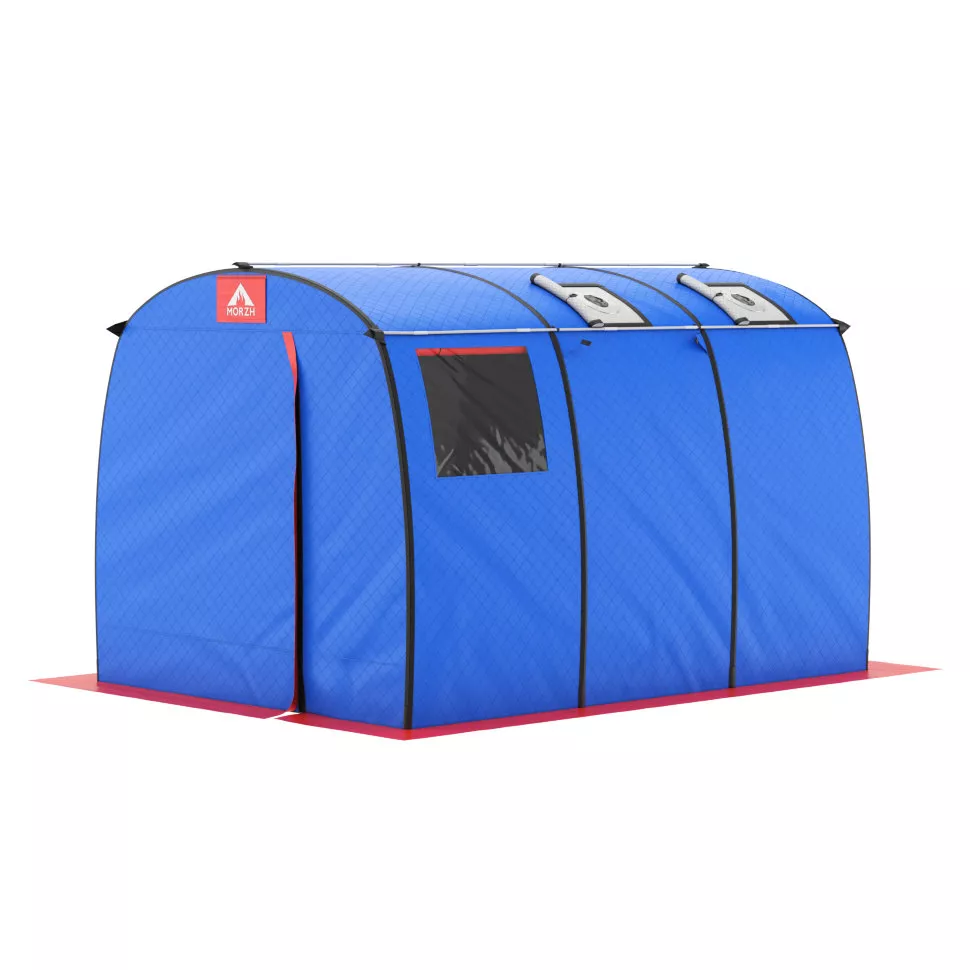 Мобильная баня МОРЖ Max (Сине-красный)
