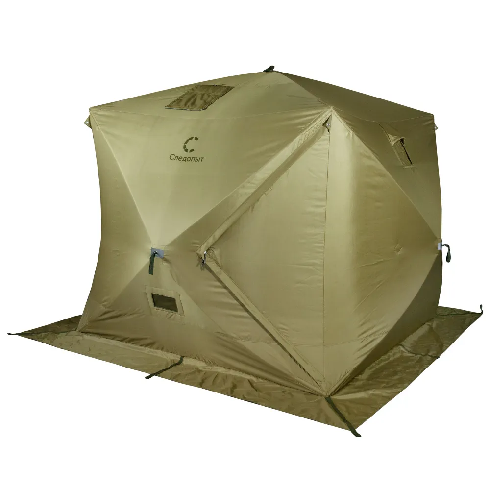 Походная баня СЛЕДОПЫТ, куб 2.15 х 2.15 х 2.05 м, 3 слоя, цвет олива