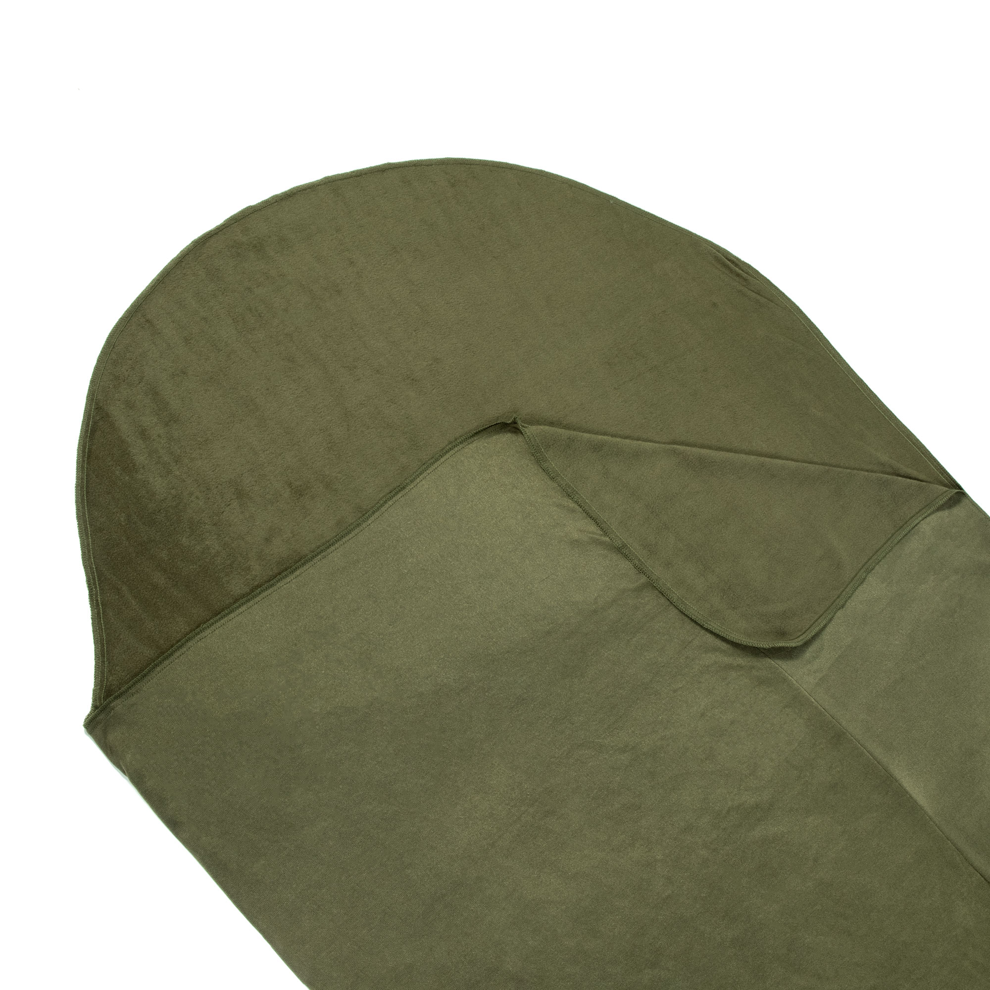 Вкладыш в спальный мешок с подголовником СЛЕДОПЫТ FLEECE, 190+25х90 см, флис, цв. хаки/5/