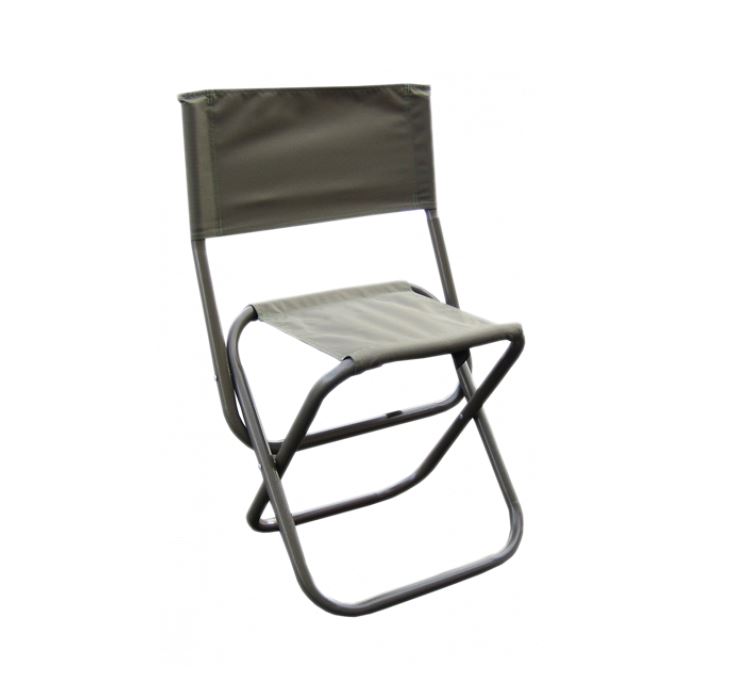 Стул Митек складной средний со спинкой, цвет зеленый, стальная труба Ø 25 мм