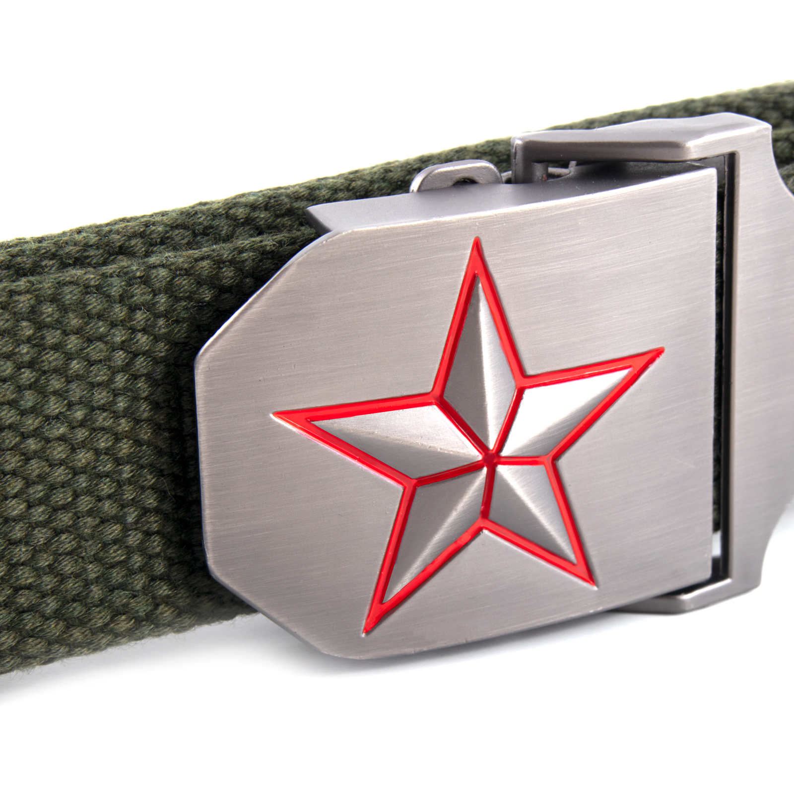 Ремень "СЛЕДОПЫТ-Звезда", 1400х36 мм, текстиль, зеленый/120/