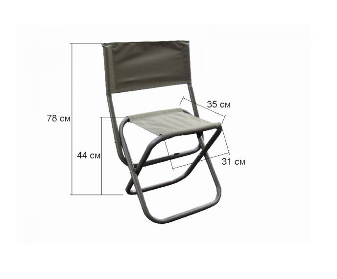 Стул Митек складной средний со спинкой, цвет зеленый, стальная труба Ø 25 мм