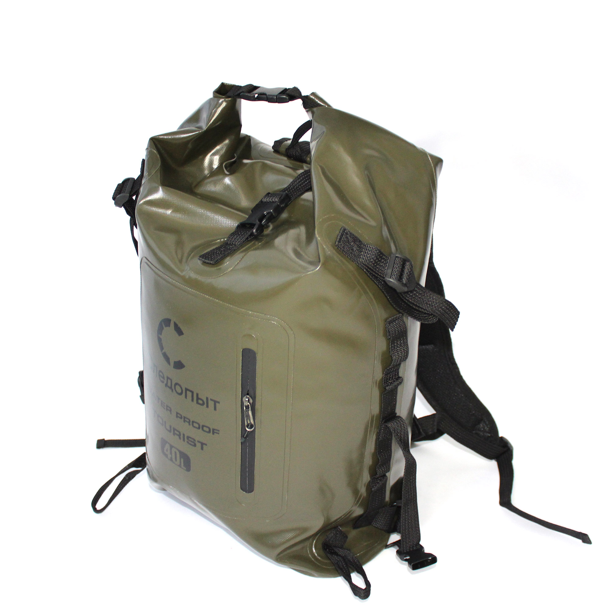 Герморюкзак"СЛЕДОПЫТ - Tourist", 40 л, цв. хаки/16/12/
