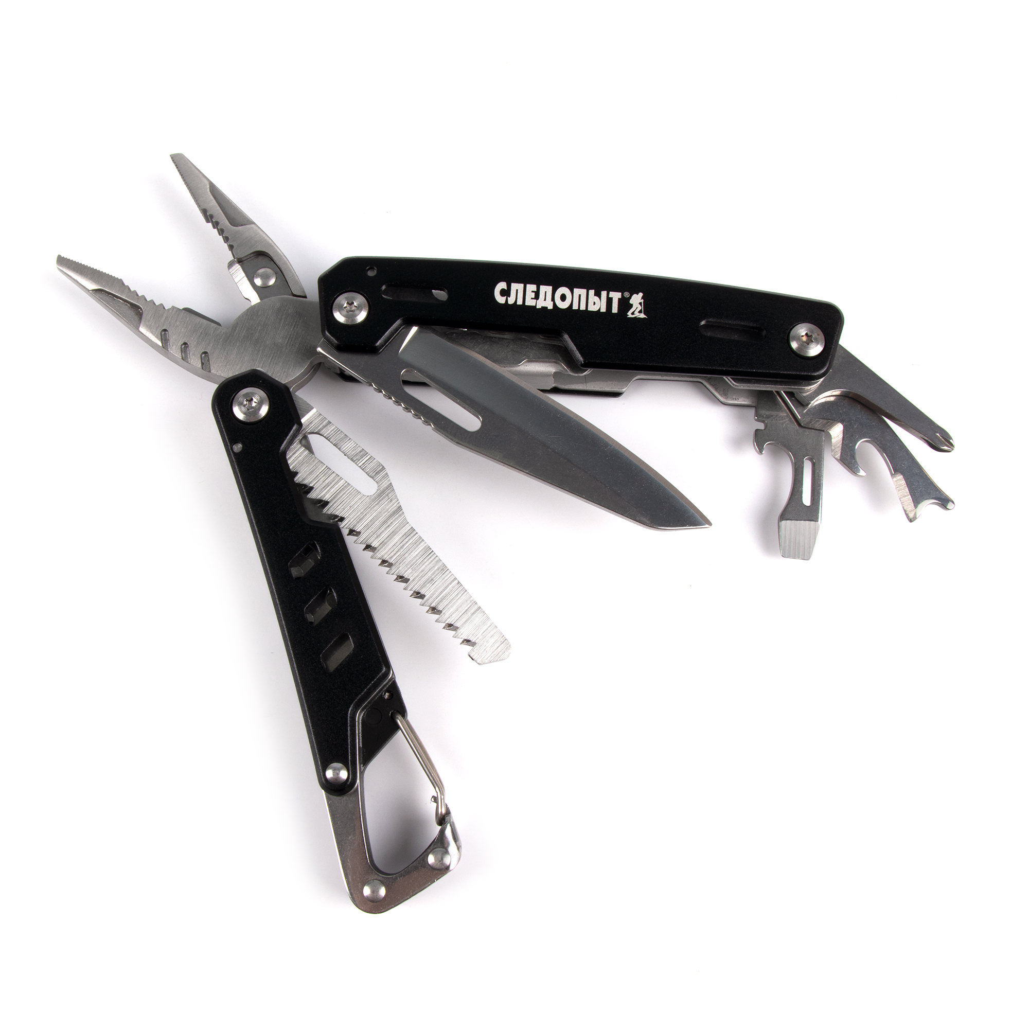 Мультитул (плоскогубцы) "СЛЕДОПЫТ-EXPLORER", 105х42х18 мм, 11 предметов, в чехле, в коробке