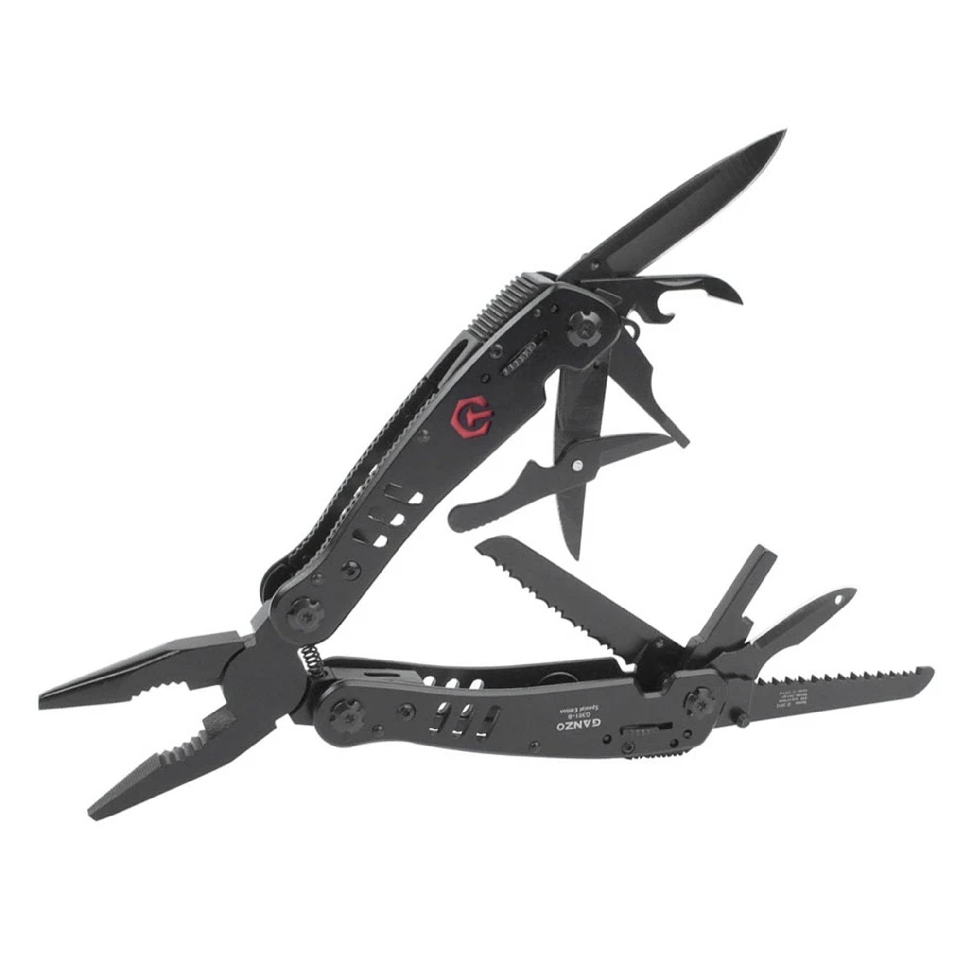 Мультитул "Ganzo", 105x50x20 мм, 26 предмета, цв. черный