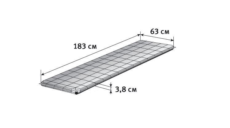 Самонадувающийся коврик ALEXIKA TREKKING 60 olive, 183x63x3,8 cm