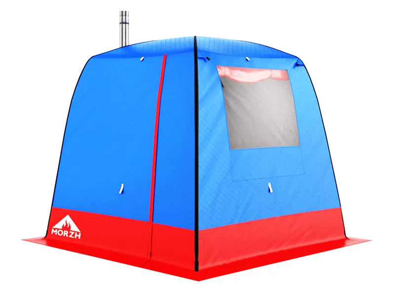 Мобильная баня МОРЖ (Сине-красный)