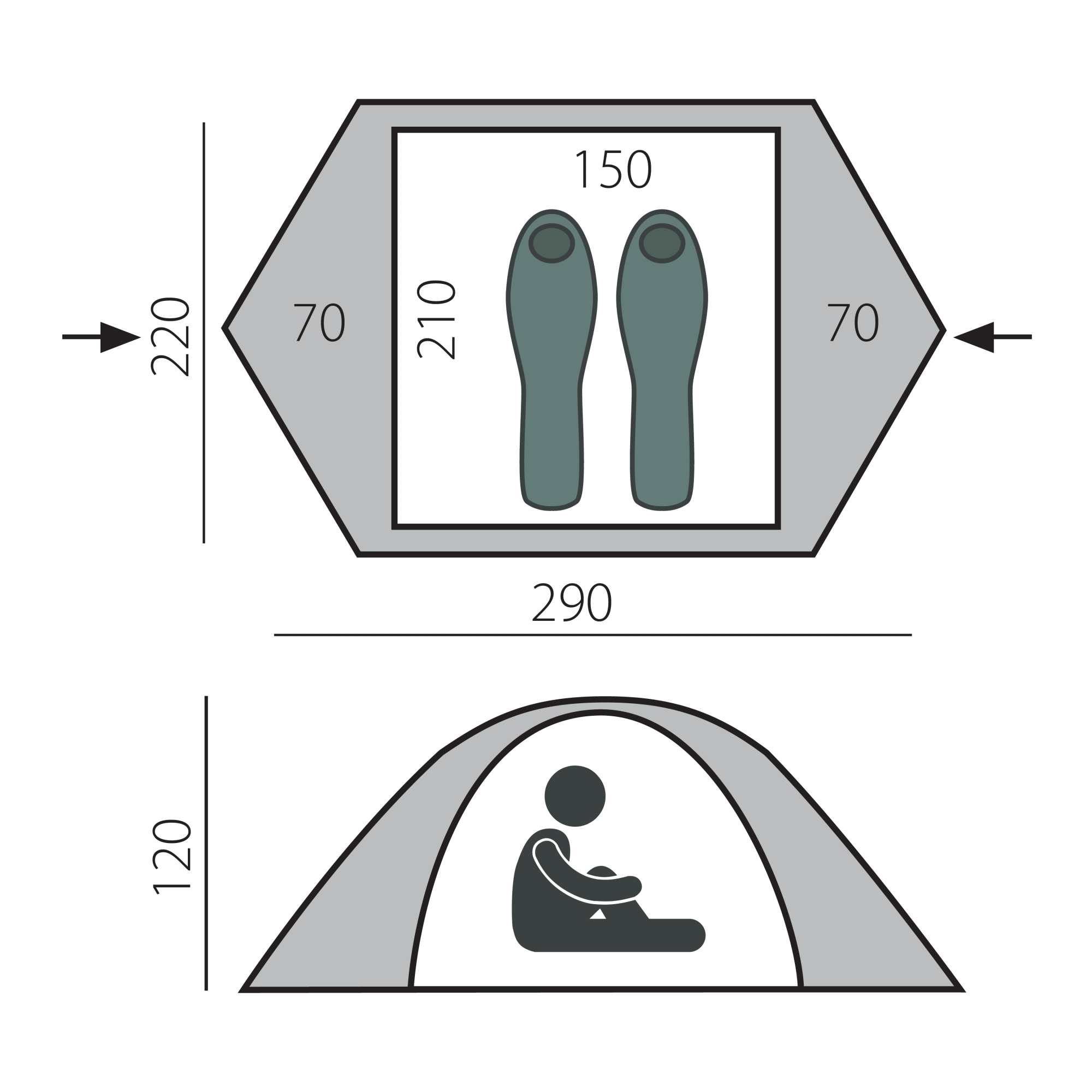 Палатка BTrace Cloud 2(Зеленый)