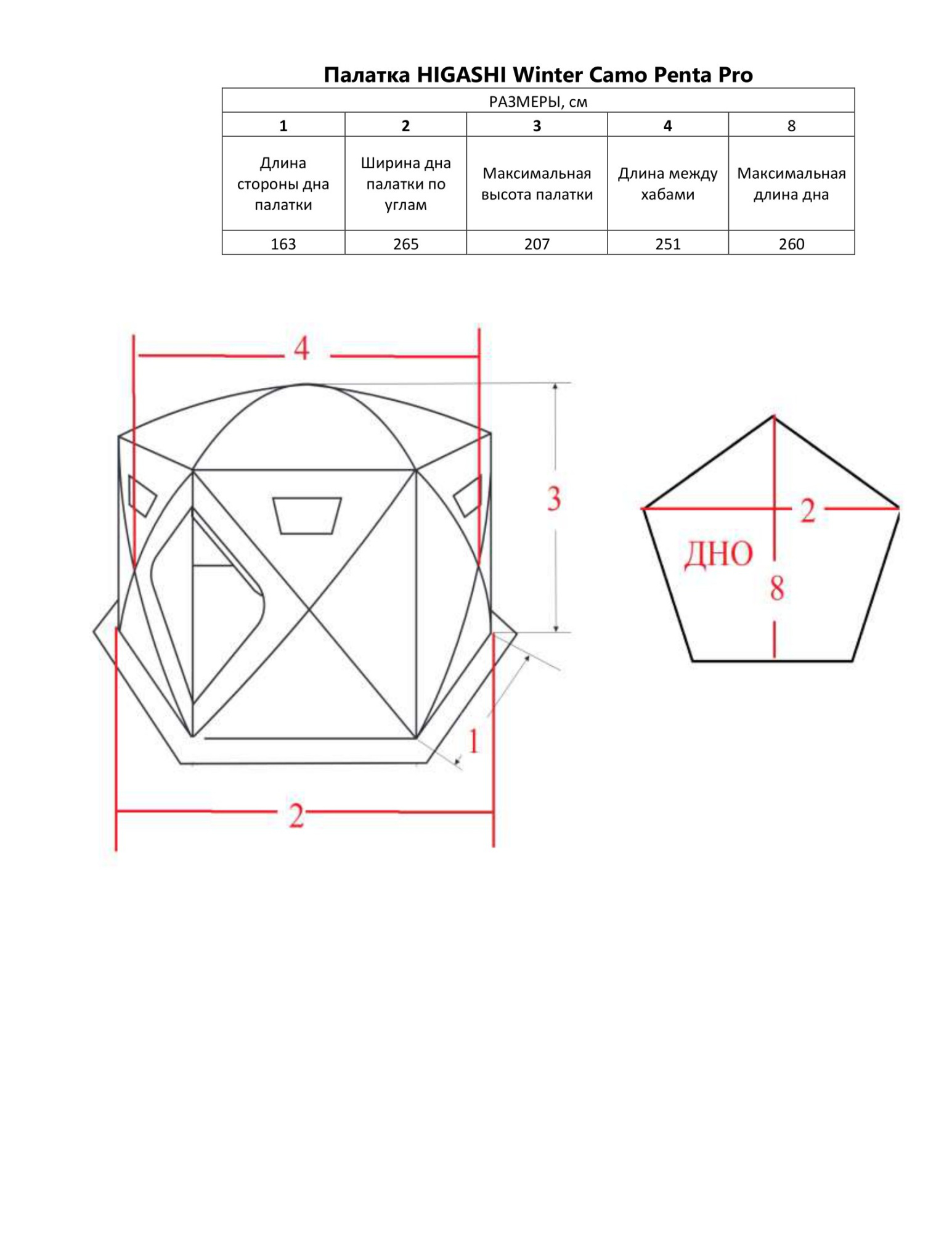 Палатка для зимней рыбалки и охоты HIGASHI CAMO PENTA быстросборная, 1 слоя, летний камуфляж, 6 человек