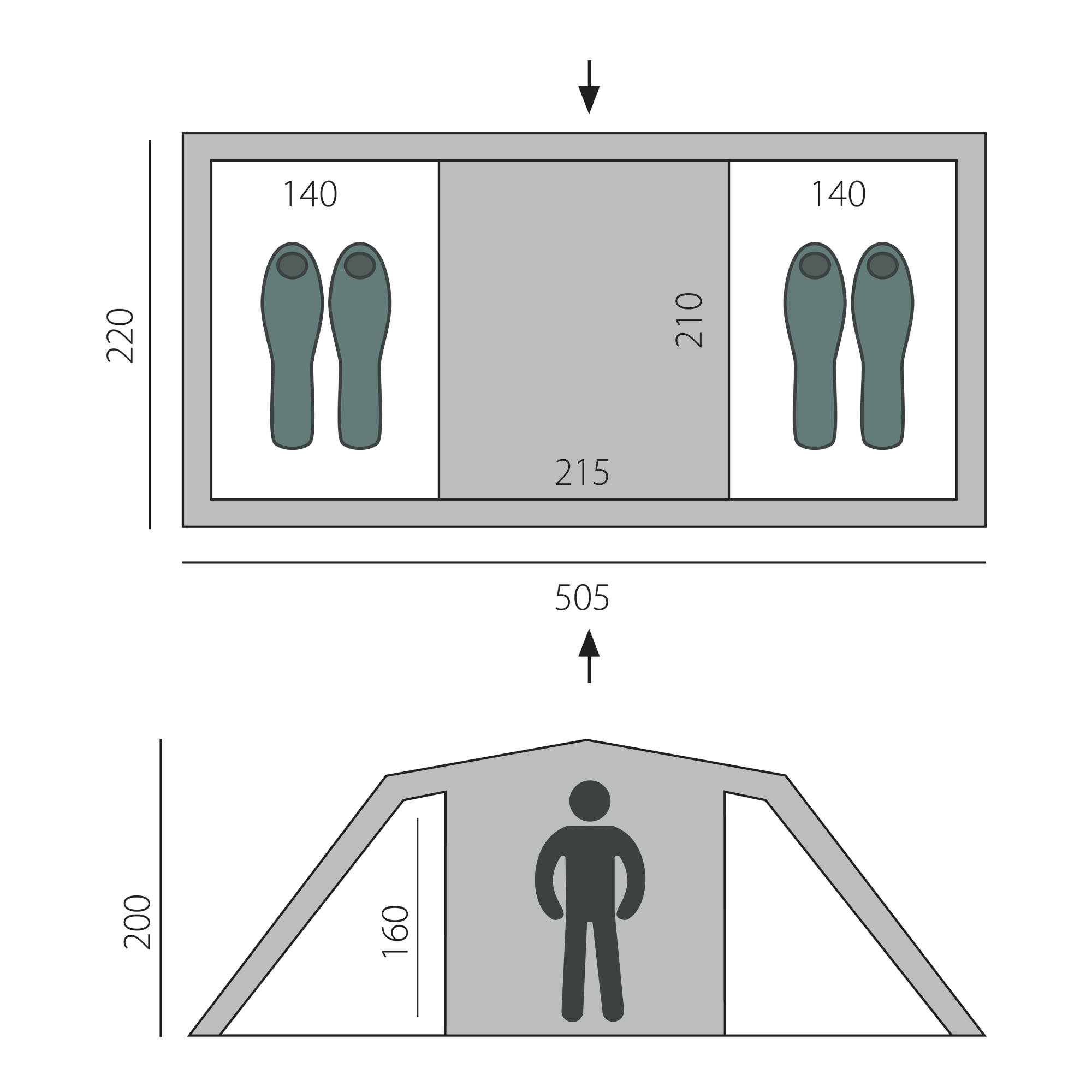 Палатка BTrace Ruswell 4 (Зеленый)