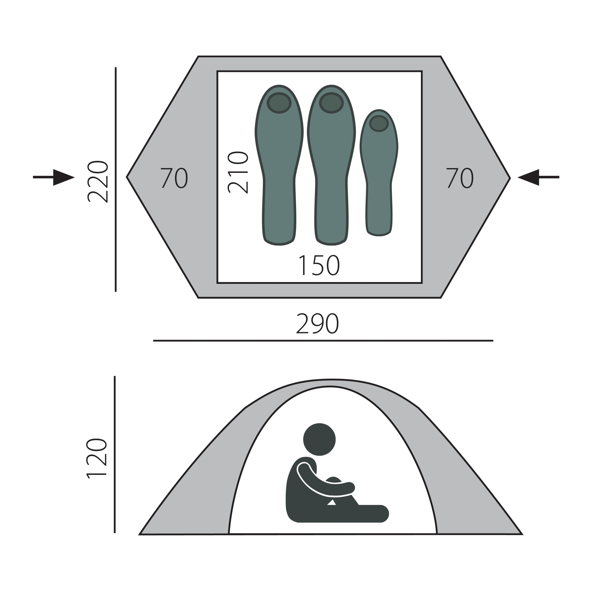 Палатка BTrace Scout 2 (Зеленый/Бежевый)