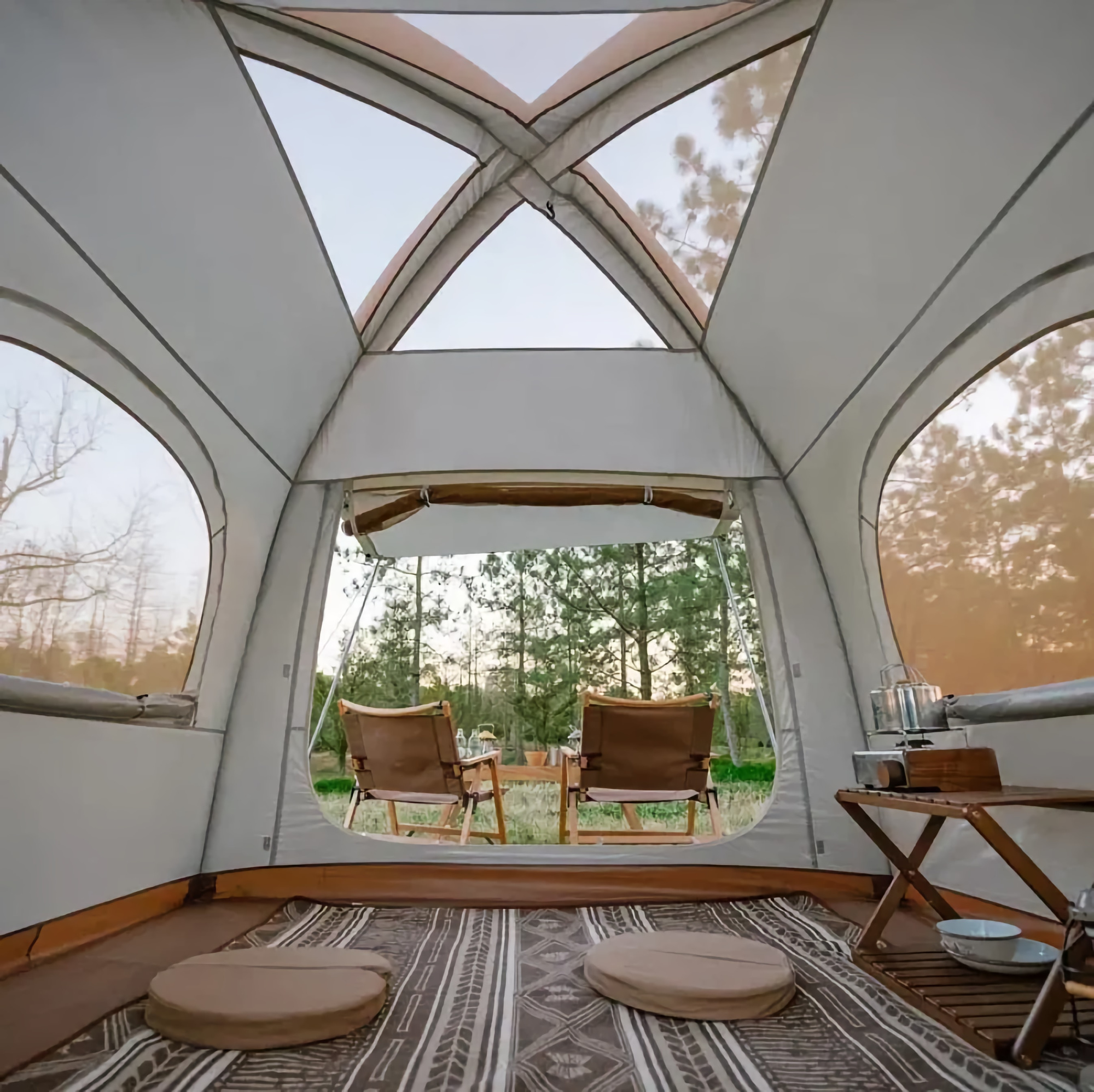 Кемпинговая палатка Naturehike Ango Air, надувной каркас, бежевая