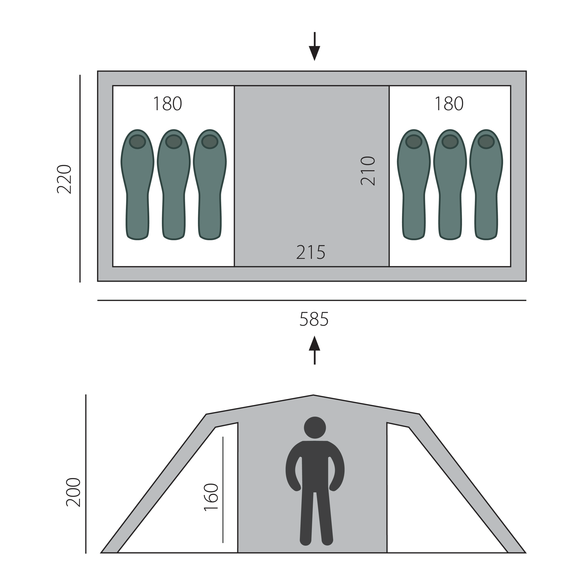 Кемпинговая палатка BTrace Ruswell 6, цвет зеленый